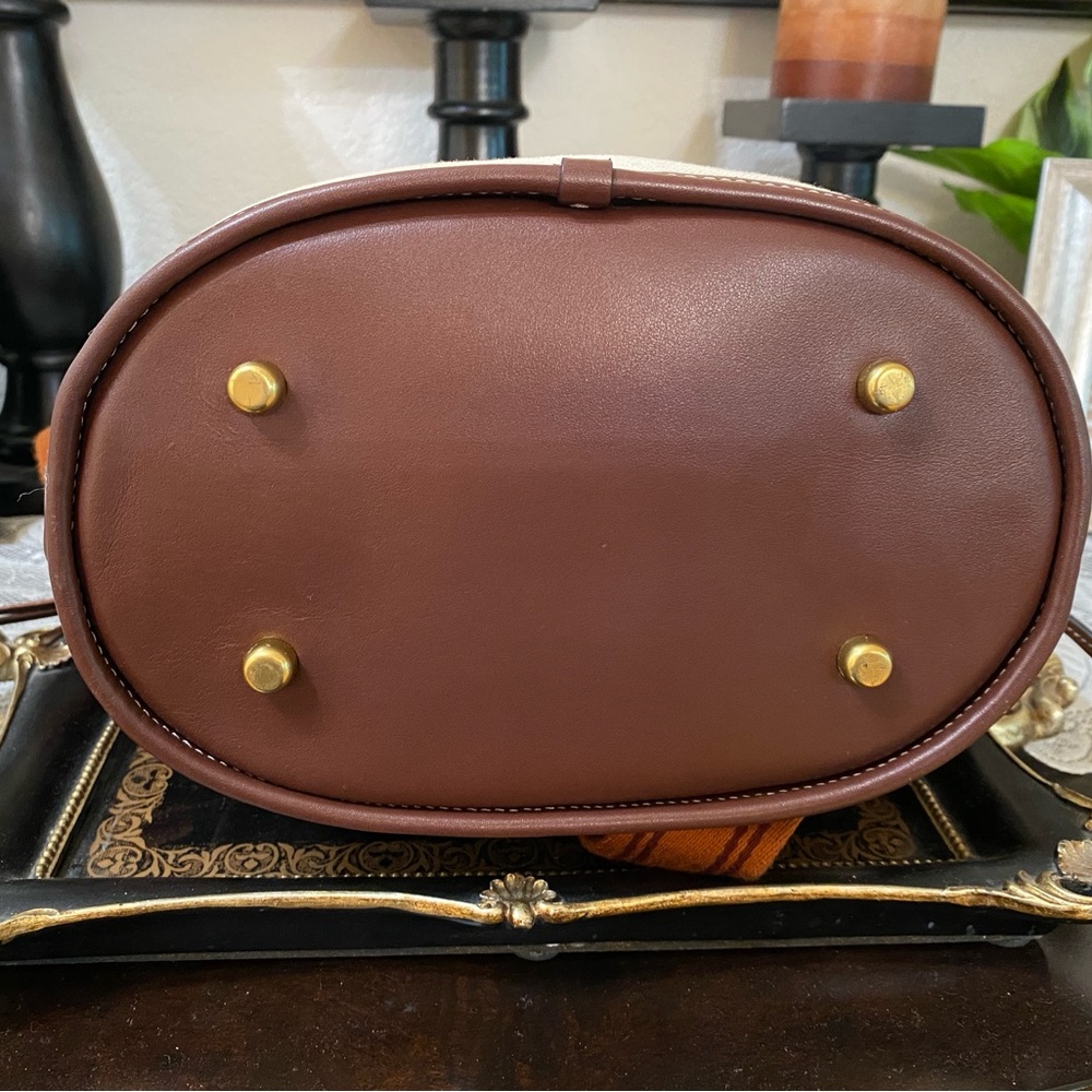 Coach Brown Canvas & Leather Field Bucket Bag with COACH badge, Medium - Picture 9 of 16
